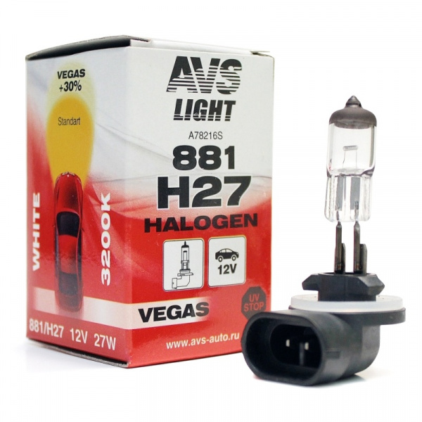 Лампа 12 В, H27-881 27W "AVS Vegas" A78216S