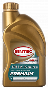 Масло моторное "Sintec PREMIUM" 5W40 (1 литр) синтетика